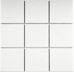 Porcelain 3-3/4 in. x 3-3/4 in. Matte Mesh-Mounted Mosaic for Backsplah, Bathroom Floor & Wall Tiles (11 pcs/case) (White)