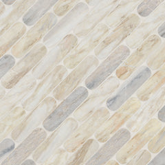Angora Ellipse 12 in. x 12 in. Polished Marble Mesh-Mounted Mosaic Floor and Wall Tile by MSI (9.6 sq. ft. /Case)