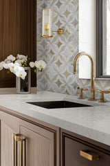 Athena Gold Estrella 10" X 10" Polished Marble Mosaic Floor And Wall Tile by MSI