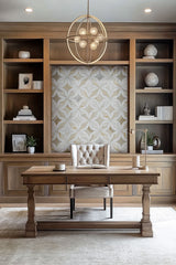 Athena Gold Estrella 10" X 10" Polished Marble Mosaic Floor And Wall Tile by MSI