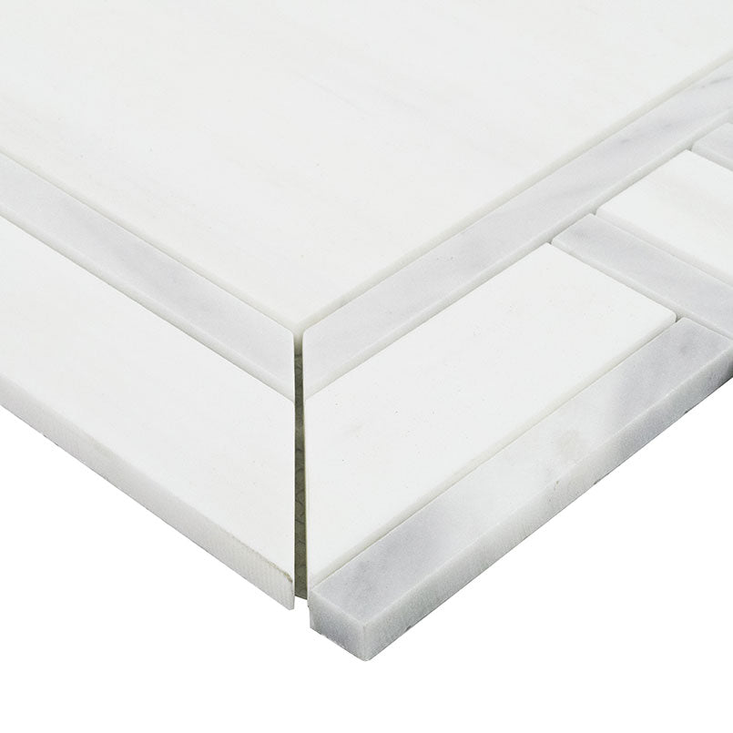 Bianco Dolomite Alana 11" X 13" Polished Marble Mosaic Floor And Wall Tile by MSI