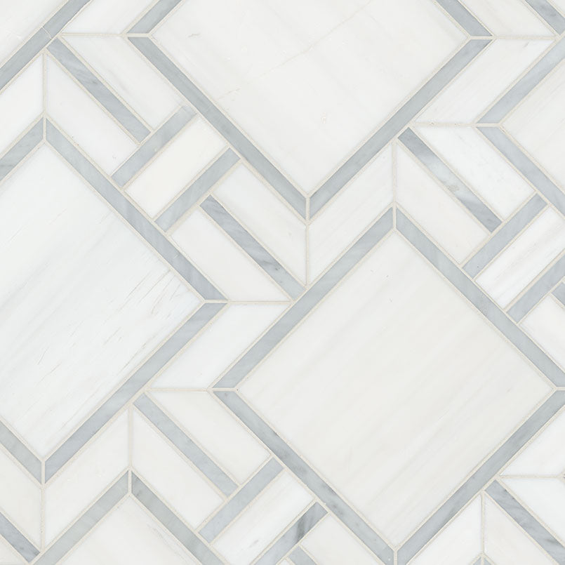 Bianco Dolomite Alana 11" X 13" Polished Marble Mosaic Floor And Wall Tile by MSI