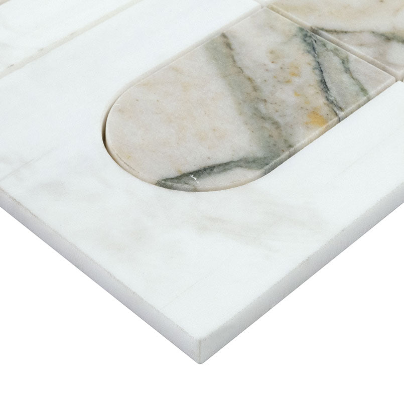 Bianco Dolomite Moderno 12" X 12" Polished Marble Mosaic Floor And Wall Tile by MSI