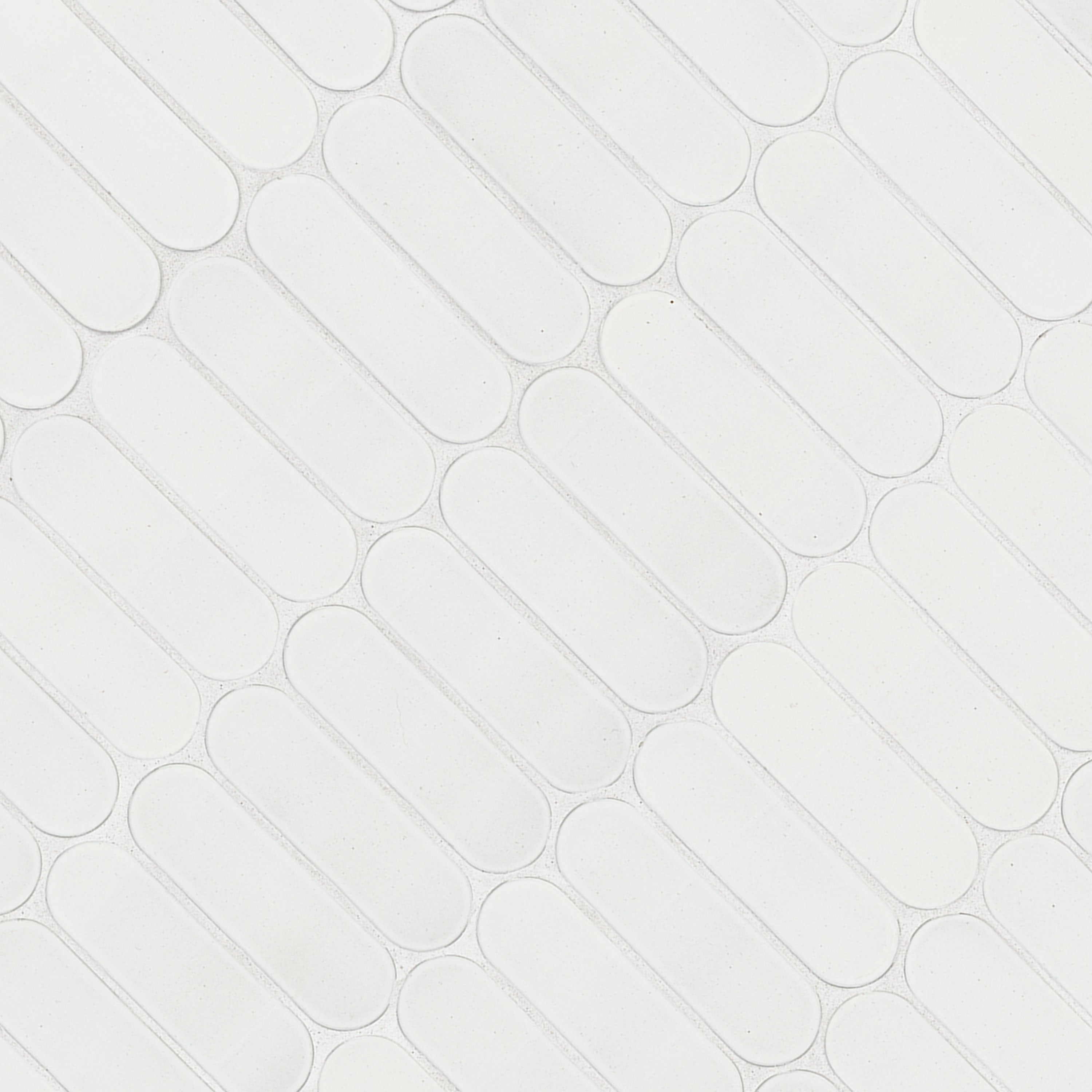 Bianco Glossy Ellipse 12 in. x 12 in. Glass Mesh-Mounted Mosaic Wall Tile by MSI
