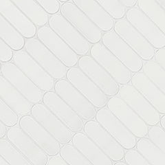 Bianco Glossy Ellipse 12 in. x 12 in. Glass Mesh-Mounted Mosaic Wall Tile by MSI