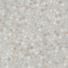 Briar Rosa Penny Round 12 in. x 12 in. Matte Mesh-Mounted Mosaic Wall Floor Tile