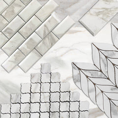 Calacatta Gold Italian Marble Leaf Shape Mosaic Tile Polished (Glossy)