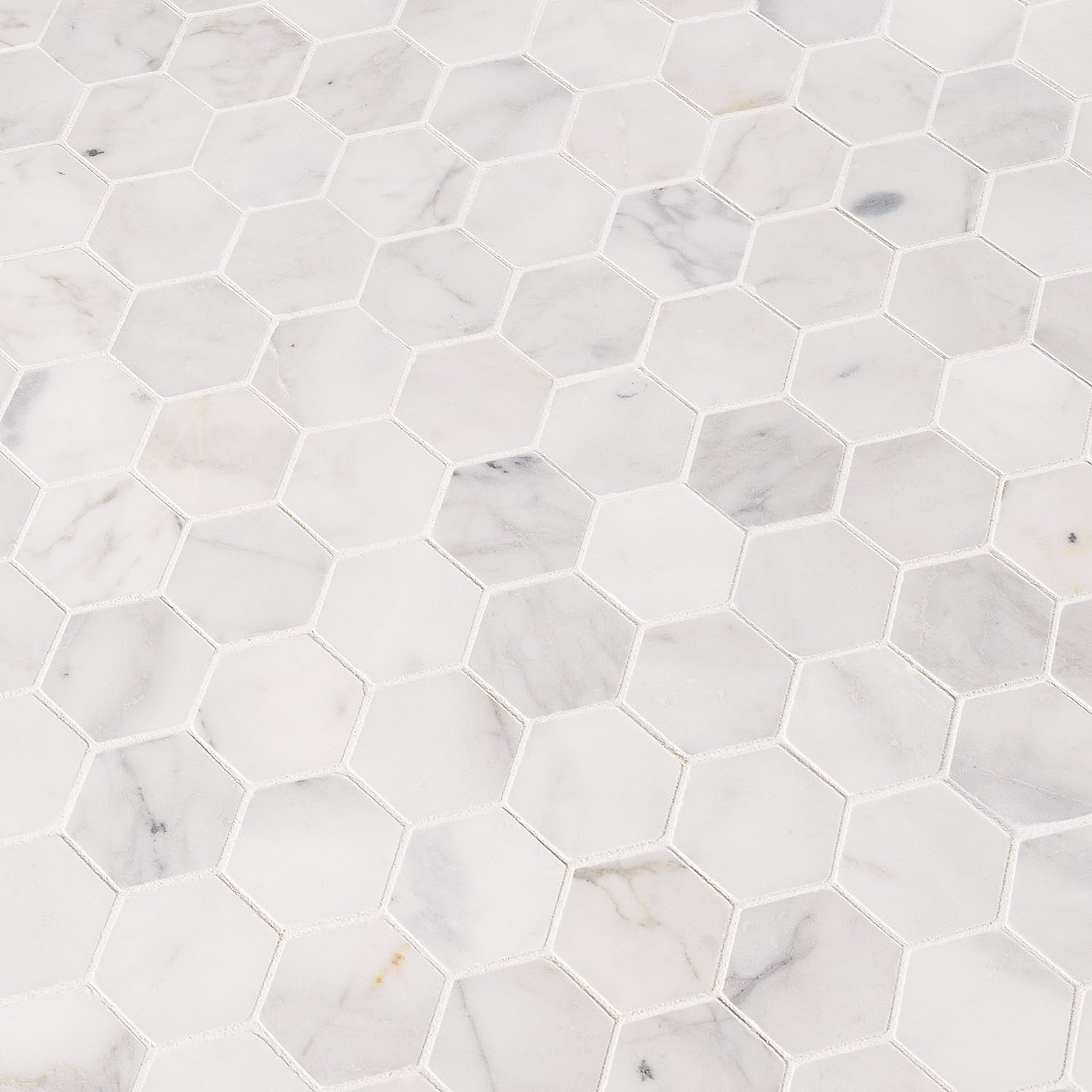 MS International SMOT-CALCRE-2HEXH Calacatta Cressa 2" Hex Honed Marble Mesh-Mounted Mosaic Floor Wall Tile (10 Piece)