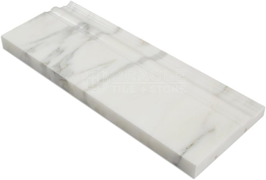 Calacatta Gold (Italian Calcutta) Marble Baseboard Trim Molding, Honed