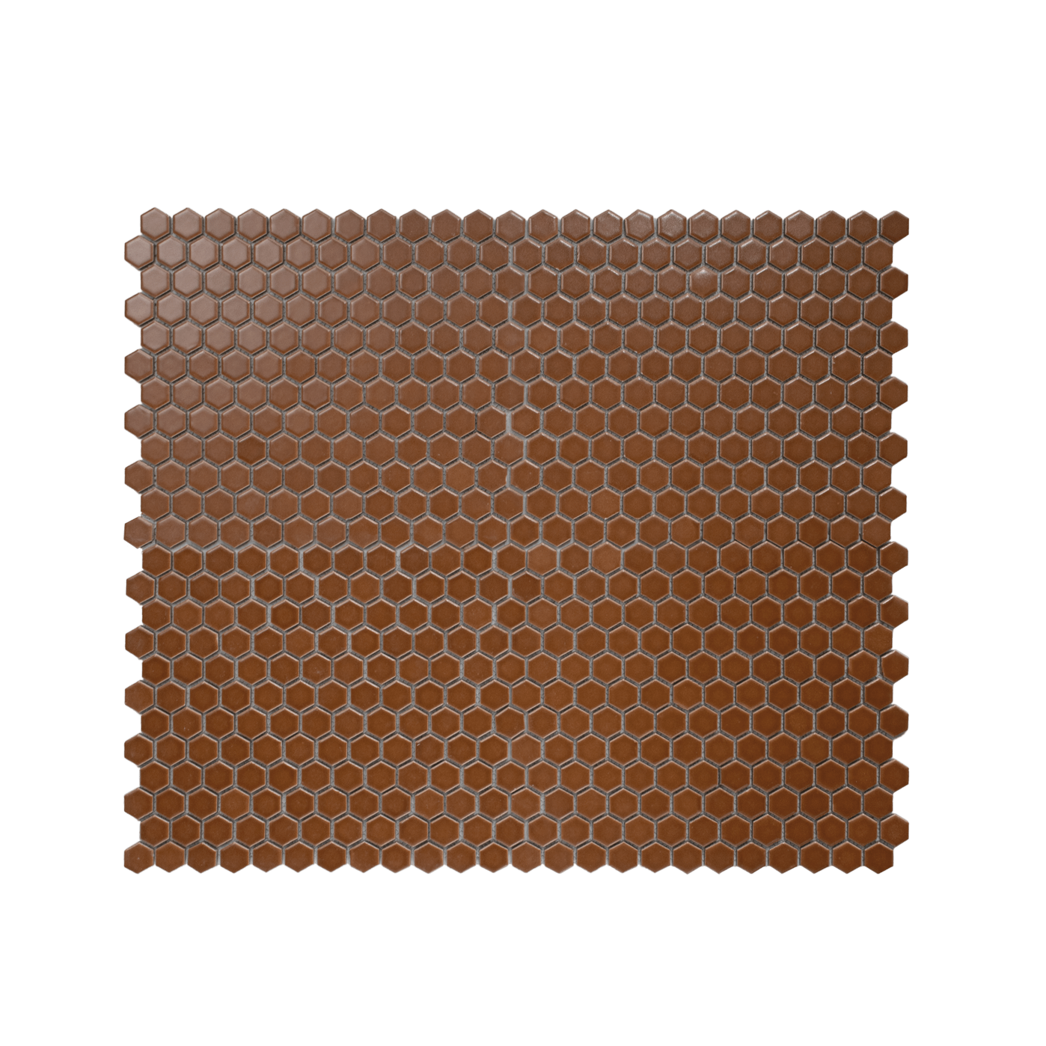 Caramel  1" Hexagon Matte Porcelain Mosaic Tile (5 Sheets)