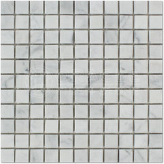 Carrara White Italian (Bianco Carrara) Marble Wall Floor Backsplash Tile 1x1 Polished