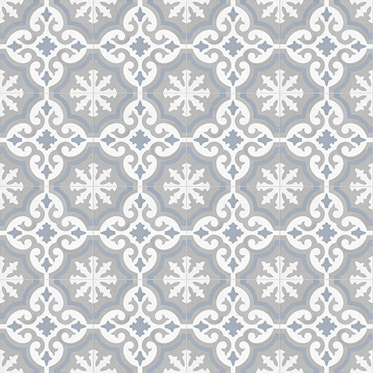 GT Vintage Blue Gray Floral  8x8  0GZ20DG