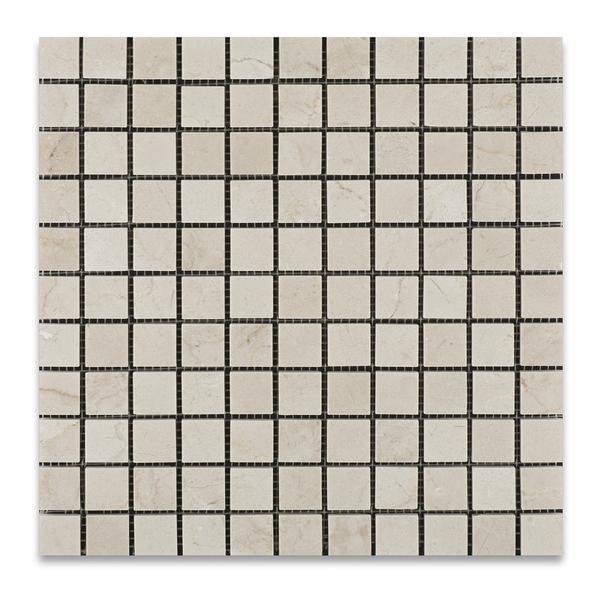 Tenedos Crema Marfil 1x1 Polished/Honed Mosaic Tile 1 pcs