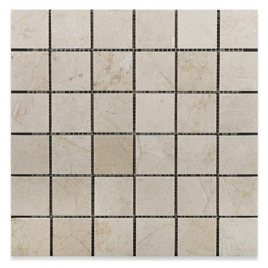 Crema Marfil 2x2 Polished/Honed Mosaic Tile- 1 piece