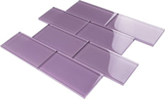 TCSAG-13 3x6 Purple Glass Subway Tile -Kitchen and Bath Backsplash Wall Tile