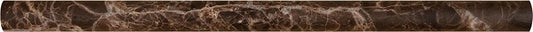 Montego Sela 3/4x12 Dark Emperador Cafe Marble Polished Pencil Moldings Wall Tile