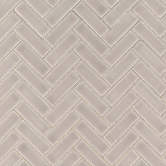 Portico Pearl Herringbone 11 in. x 12 in. Glossy Crackled Ceramic Mesh-Mounted Mosaic Tile by MSI (9.86 sq. ft./Case)