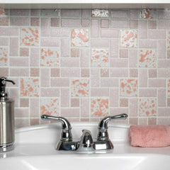 Academy Pink Random Sized Porcelain 12x12 Glazed Mosaic Wall Floor Tile