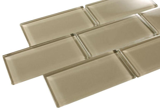 Brown Glossy Subway Glass Mosaic Tiles