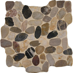 MS International Mix River Rock 12 in. x 12 in. x 10 mm Tumbled Marble Mesh-Mounted Mosaic Wall Floor Tile