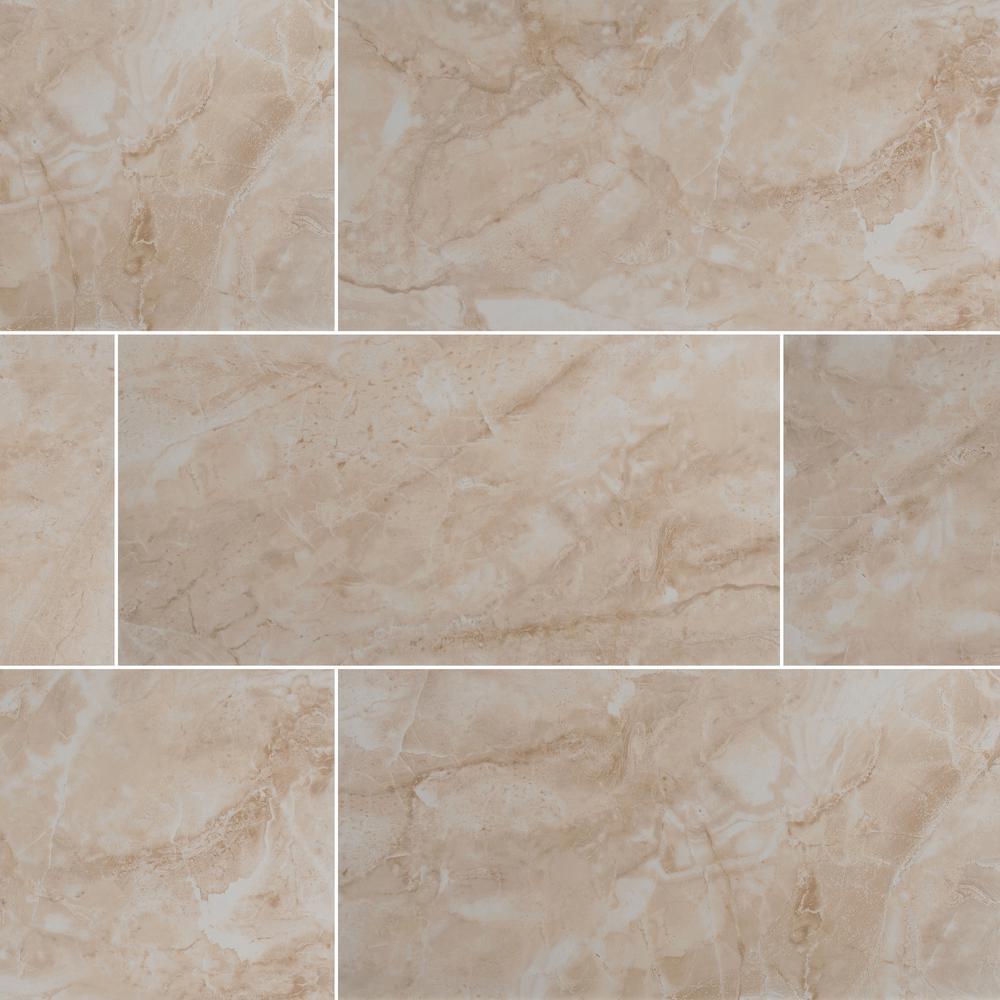 MS International Cancun Beige 12 in. x 24 in. Glazed Ceramic Floor and Wall Tile (16 sq. ft. / case)