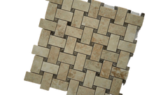 MS International SMOT-CRECAP-BWP Crema Cappuccino Basketweave 12-Inch x 12-Inch x 10mm Polished Marble Mosaic Tile