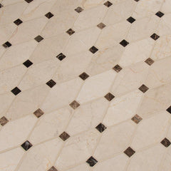 MS International Valencia Blend Elongated Octagon  Polished Marble Mesh-Mounted Mosaic Tile - Tenedos