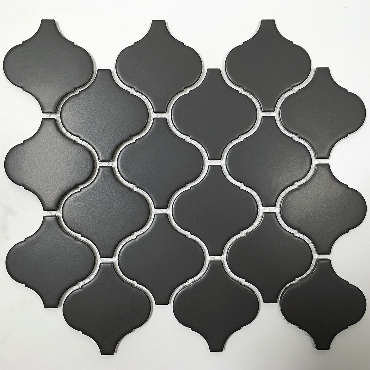 Tenedos Lantern Black Porcelain Matte Mosaic Wall Floor Tile, Décor