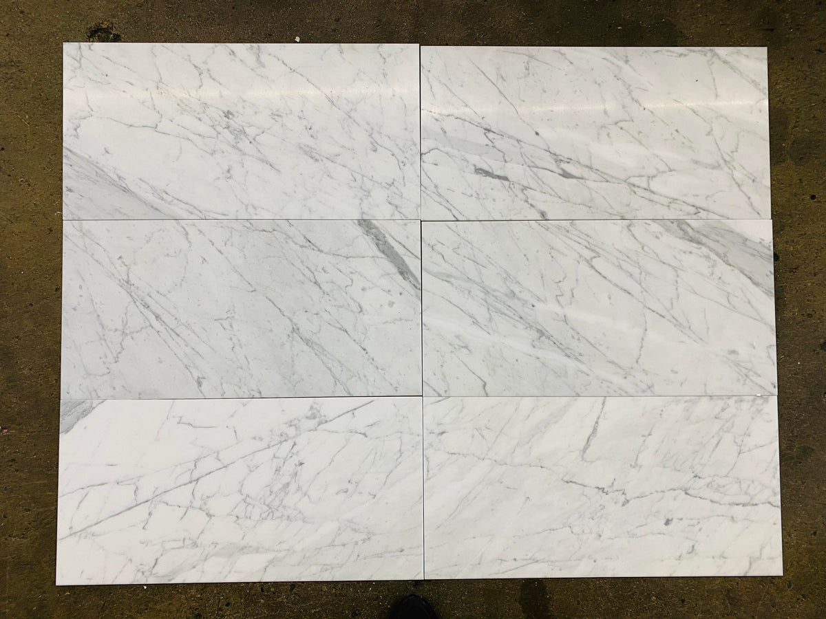 Statuary 12x24" Honed Marble Tile  (Lot of 100 pcs. = 200 sq. ft.), Honed - Tenedos