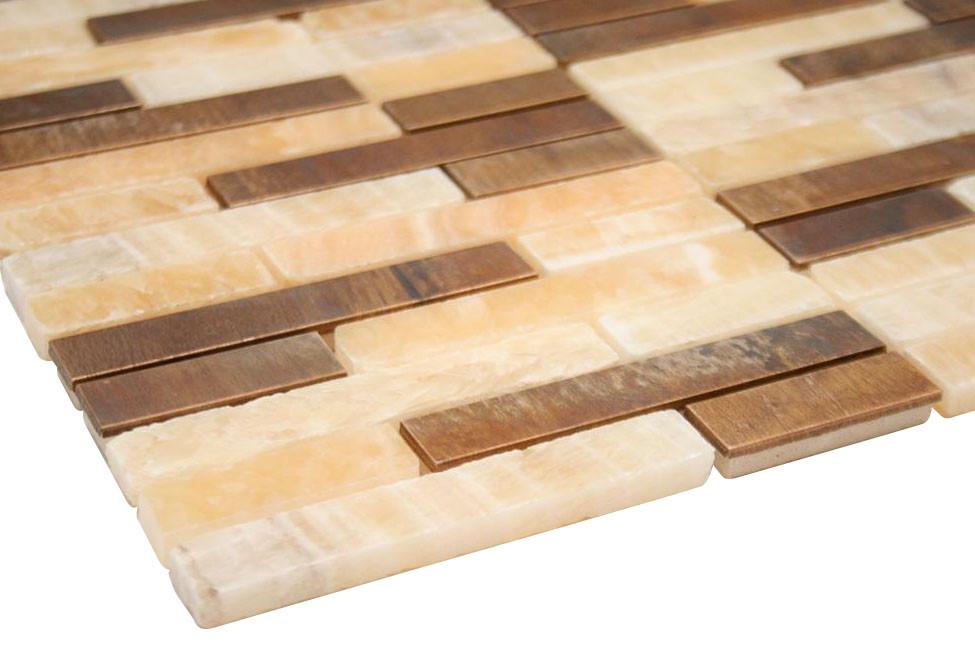 Honey Onyx Marble & Wood Look Marble Authentic Mosaic Tiles for Bathroom and Kitchen Walls Kitchen Backsplashes