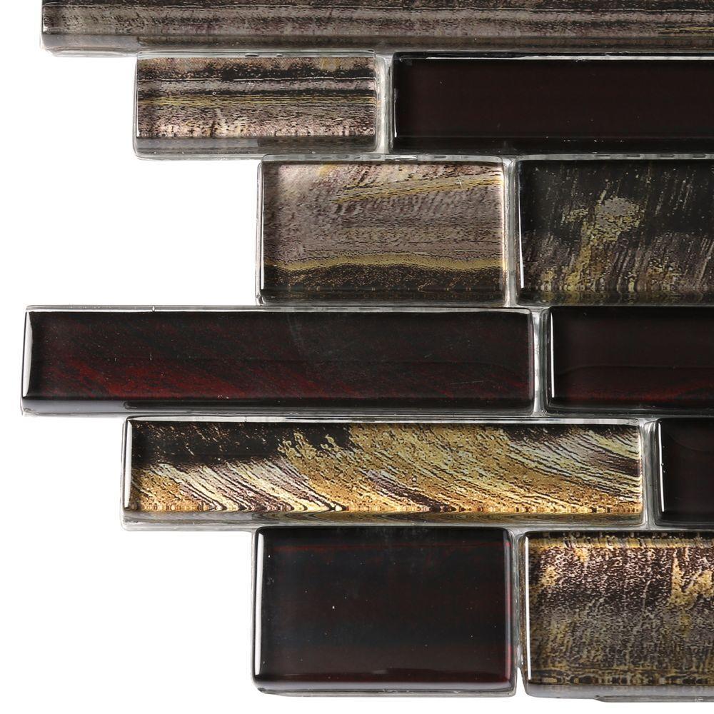 MS International Artista Interlocking 12 in. x 12 in. x 8 mm Glass Mesh-Mounted Mosaic Wall Tile