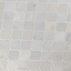 MS International Greecian White Arabesque Polished Marble Mesh-Mounted Mosaic Floor and Wall Tile - Tenedos