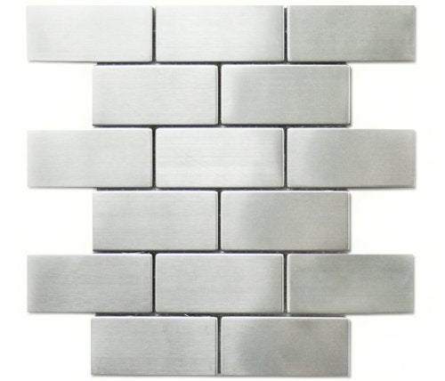 Stainless Steel 2x4 Metal Wall Brick Mosaic Tile for Kitchen backsplash, Bathroom Tile, Accent Wall