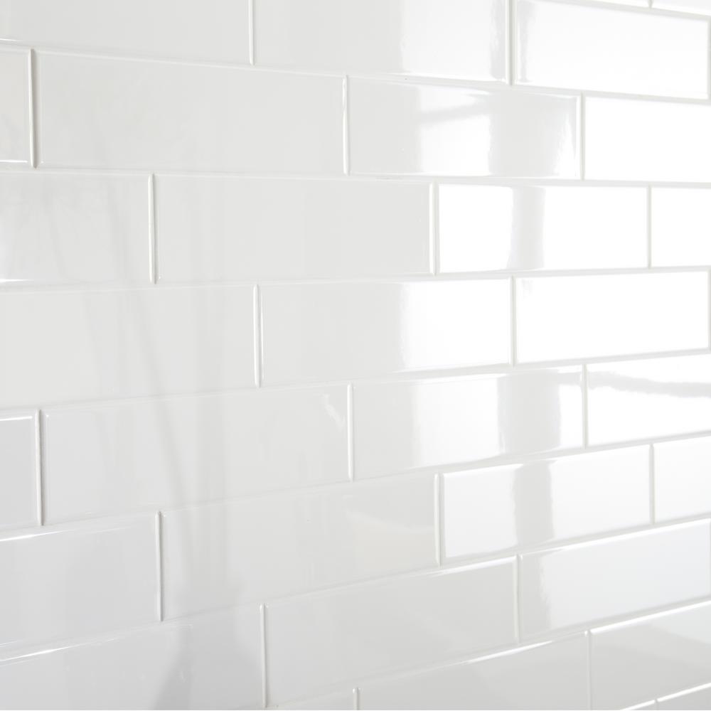 White Ceramic Wall Subway Tile 3X12 Glossy for Kitchen Backsplash, Bathroom Wall, Accent Wall