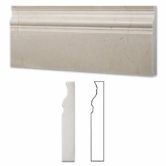 Spanish Crema  Marfil Polished Marble Wall Baseboard Trim Molding Tile  4x12