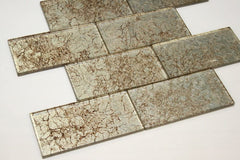 Heirloom Gold - Galaxy Series 3 x 6" Light Gold Color Glass Tile -  Tenedos