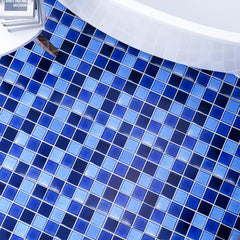 Cobalt blue with Navy Blue and Sky Blue Square 2x2 Porcelain Mosaic Tile for Floor and Wall Tile, Pool Tile,  Bathroom and Kitchen Walls Kitchen Backsplashes - Tenedos