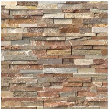 Tenedos Golden White Ledger Panel 6x24 Natural Quartzite Slate Wall Tile