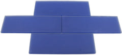 Premium Quality Cobalt Blue Frosted 3x9 Glass Subway Tile for Bathroom Walls, Kitchen Backsplashes by Vogue Tile - Tenedos