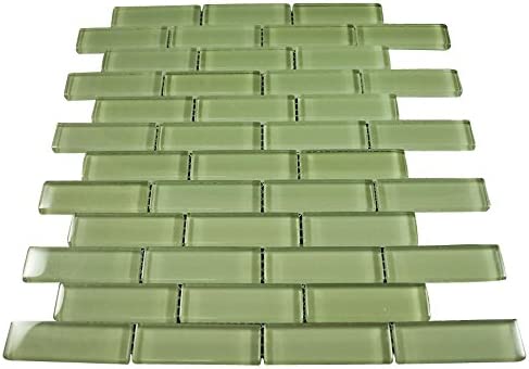 Glossy Lake Green Brick Glass Mosaic Tiles for Bathroom and Kitchen Walls Kitchen Backsplashes