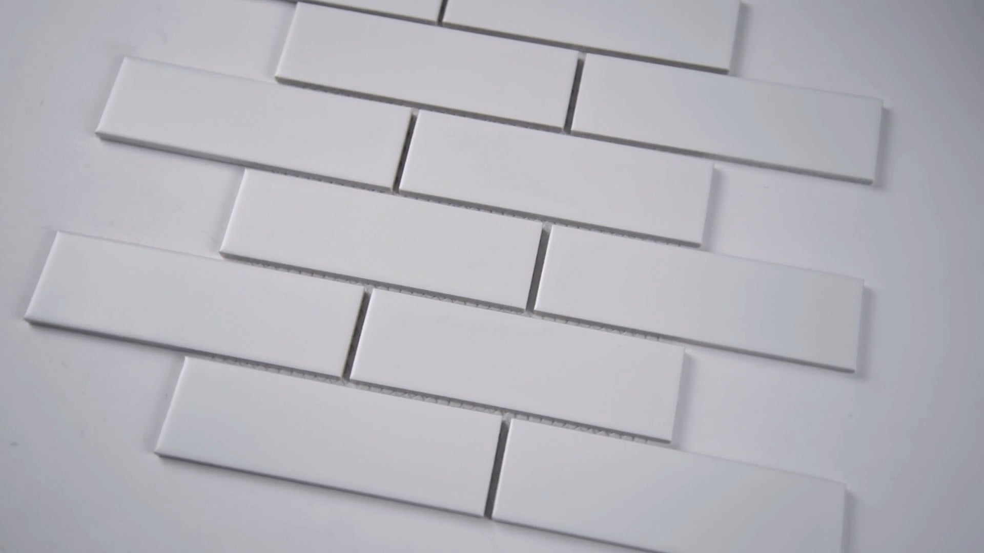 2" X 6"  White Porcelain Brick Mosaic Tile - Matte Finish , Wall Tile, Backsplash Tile, Bathroom Tile (Box of 15 Sheets)