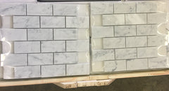 Carrara White Italian Carrera Marble Subway Brick Mosaic Tile 2 x 4 Polished - Tenedos