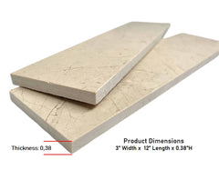 Tenedos Crema Light Beige Honed 3x12 Subway Marble Wall Floor Tile for Kitchen Backsplash, Bathroom Shower, Accent Décor, Pool Tile, Fireplace (Box of 5 sq. ft. - 20 Pieces)