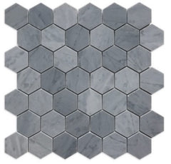 Bardiglio Hexagon (honeycomb)  2" Marble Mosaic Tile - Tenedos