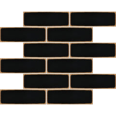 2x6 Ancient Brick Metal Black Bronze Mosaic Wall Tile for Kitchen Backsplash, Accent Wall, Bathroom Wall, Fireplace Surround