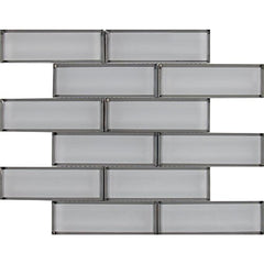 White Glass Mirror Beveled 2'' x 6'' Subway Tile Kitchen Backsplash Idea Bath Shower Wall Mosaics -  Shipment