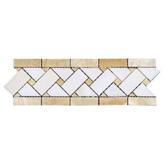 Honey Onyx Thassos White Basketweave Border 3 1/4x11