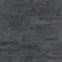 Midnight Ash Veneer Peel and Stick 6 in. x 22 in. Honed Slate Wall Tile (Box of 15pcs )