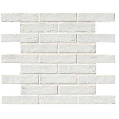 Vogue Tile Santorini White Brick 2-1/3 in. x 10 in. Glazed Porcelain Floor and Wall Tile (5.17 sq. ft. / case)