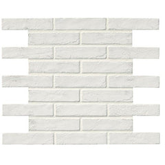 Vogue Tile Santorini White Brick 2-1/3 in. x 10 in. Glazed Porcelain Floor and Wall Tile (5.17 sq. ft. / case)